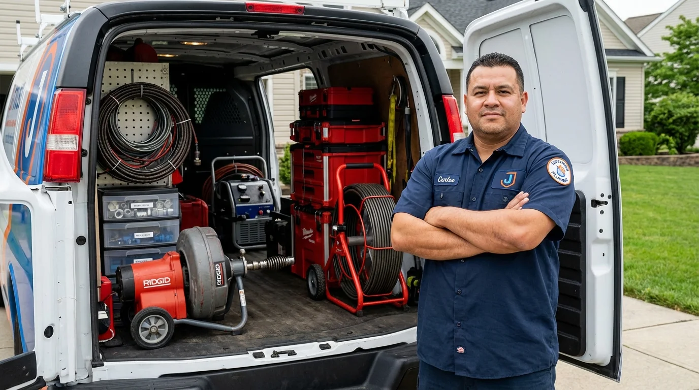 Professional drain cleaning equipment and Johns Plumbing LLC plumber in Senatobia