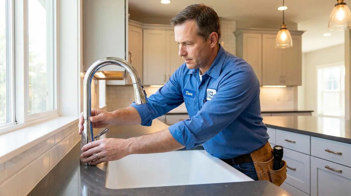 Kitchen faucet installation by Johns Plumbing LLC in Senatobia