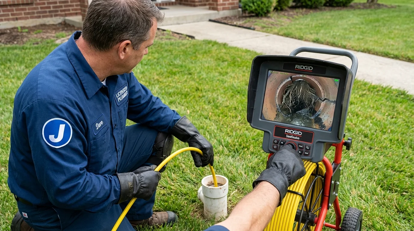 Sewer camera inspection being performed by Johns Plumbing LLC in Senatobia